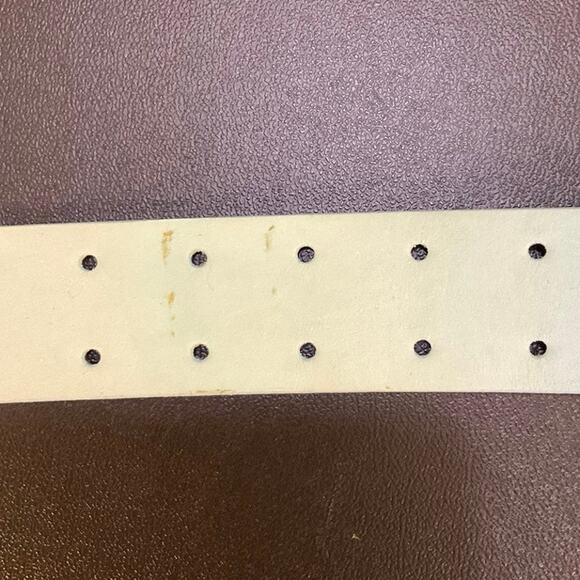 Tanner Italy Genuine Leather Aqua Blue Double Prong Belt Size M